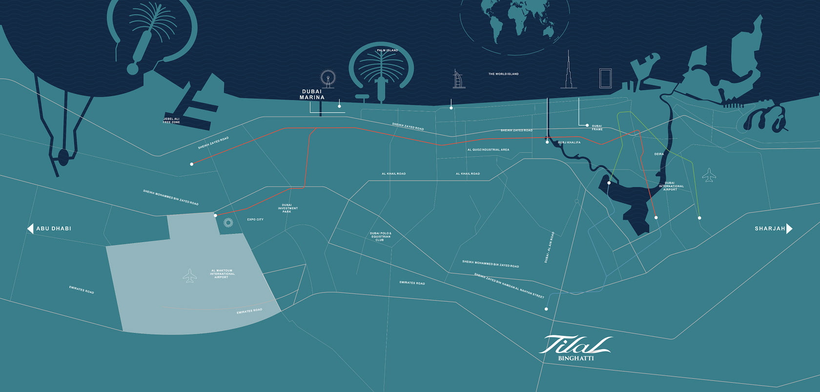 Tilal Binghatti Location Map